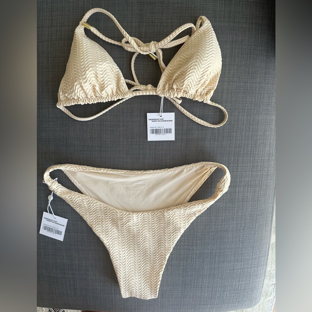 Monday swimwear - vanilla chevron pattern (S/M)